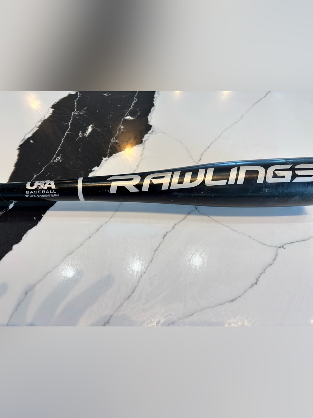 Rawlings Black Y-Ball Big Stick Baseball Bat with White Trim 2 5/8 diameter - Picture 2 of 11